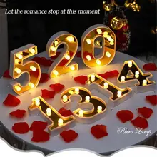 Lumière numérique lumineuse créative à LED 0 9, lumière numérique dorée pour décoration de mariage, fête d'anniversaire, éclairage de vacances
