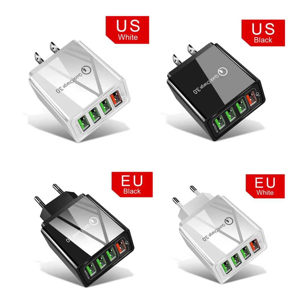 

USB Charger Quick Charge 3.0 4.0 QC3.0 Fast Charging Mobile Phone Charger For iPhone X Samsung Xiaomi Huawei Tablet Wall Adapter