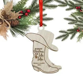

Personalized Christmas Ornament for Newlyweds，Our First Christmas as Mr and Mrs Decoration，Married Couple Christmas Gift