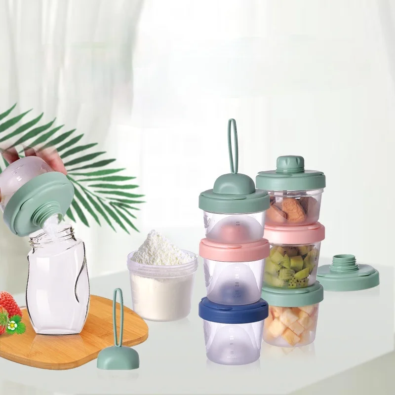 Infant milk powder box portable go out baby sub-packing storage tank rice noodles sealed moisture-proof milk powder grid milk powder storage box