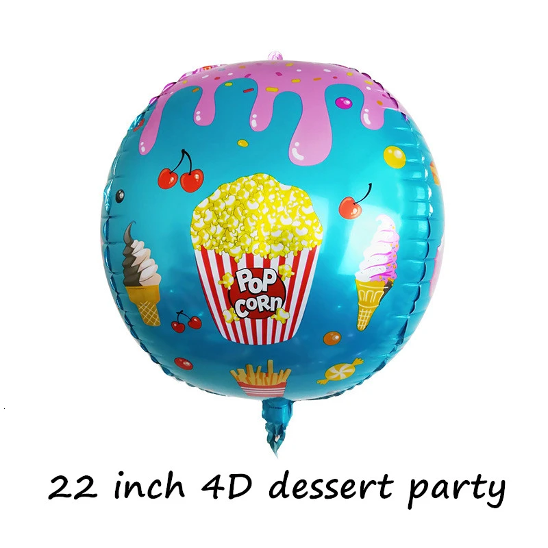 Dessert Party 10 шт./лот 22 дюймов 4D Единорог фольгированные шары в форме Фламинго плавающий гелий Лето Гавайи Свадьба бассейн День рождения украшения - Цвет: Dessert Party