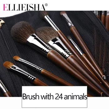 

ELLIEISHA Makeup brushes set Professional Natural goat hair brushes Foundation Powder Contour Eyeshadow make up brushes