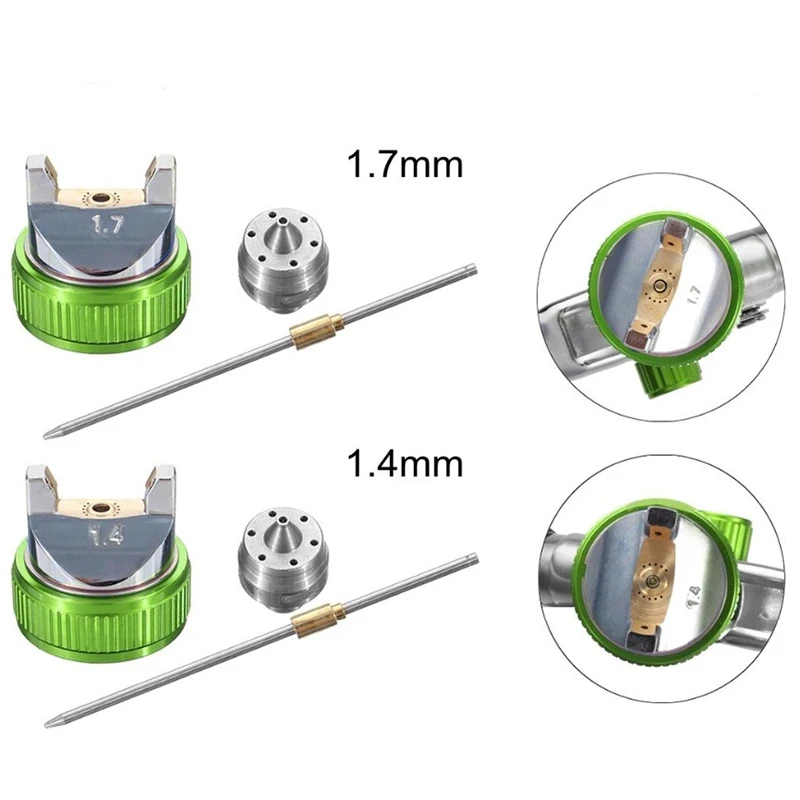 HVLP 600ML 1.4/1.7mm Nozzle Gravity Pneumatic Air Paint Spray for Car Auto Repair Tool Painting Kit