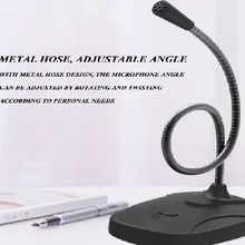 

Flexible Stand Mini Studio Speech Microphone 3.5mm Plug Gooseneck Mic Wired Microphone for Computer PC Desktop Notebook