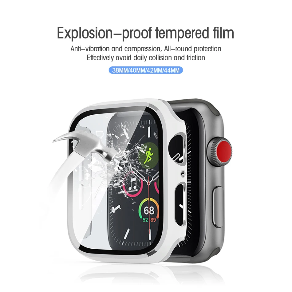 Apple Watch SE/6/5/4/3/2/1  ̽ 38MM 40MM, iWatch ø 6 SE 5  ü ȣ PC + ȭ  ʸ Ŀ 42MM 44MM