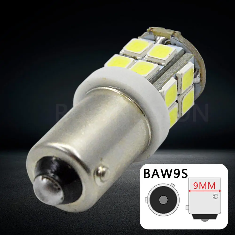 2 шт. Автомобильные светодиодные лампы BA9S T4W 20 2835 SMD BAX9S BAY9S H21W BAW9S боковые