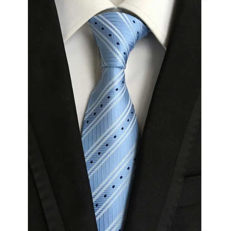 63Color Men's Ties Silk Neck Ties 8cm Jacquard Stripes Solid Dot Classic Necktie For Men Formal Business Wedding Party Gift - Цвет: YU-G27