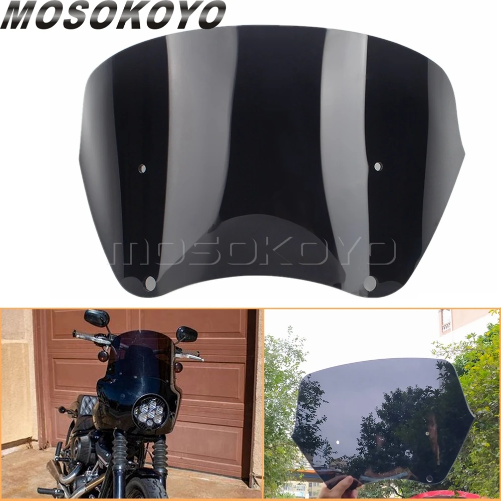 

Motorcycle Smoke Headlight Fairing Windscreen 9" Front Windshield Deflector 9in for Harley Dyna FXBB FXDL FXDF FXDB FXDWG FXDXT