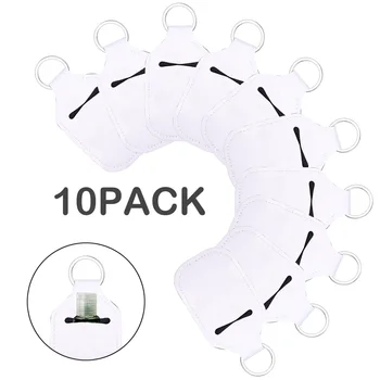 

White background neoprene DIY hand sanitizer keychain 10.4*6cm-10pcs
