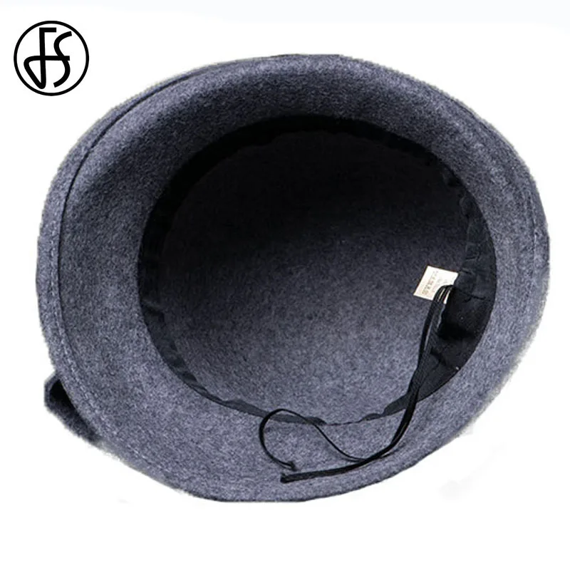XINCHIA Cappello da donna in feltro di lana da donna con motivo floreale Fedora Bowler Hat vintage Cloche alla moda Derby Church Hat invernale Cloche Bucket Hat Soft Warm Dome Beanie Hat Sun Cappelli