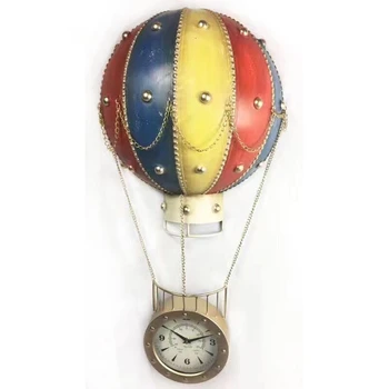 

Industry Wind Wall Decoration Iron Art Three-dimensional Hot Air Balloon Wall Clock Wall Decoration Hanging Ornaments