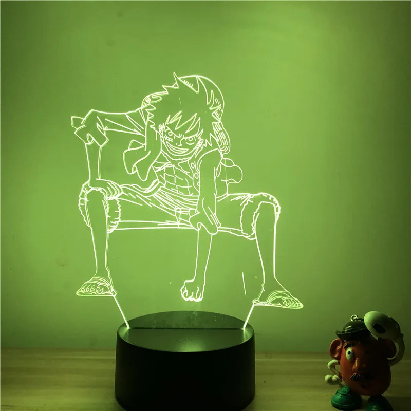 3D светодиодный Ночной светильник Аниме One Piece Lfuyy Gear 2 осанка Ver. Фигурка 7 цветов