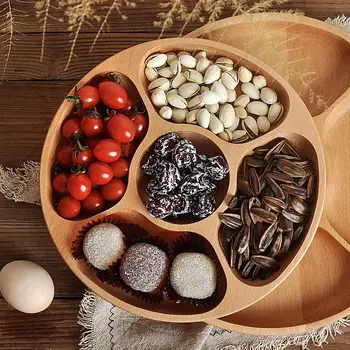 

Nordic Living Room Creative Shape Snack Tray Wooden Candy Snack Storage Box Bowl Lazy Fruit Plate Bowl Food Pan