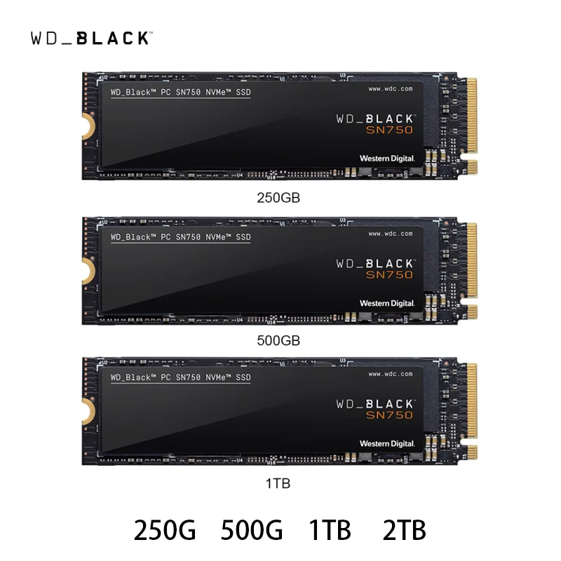 Внутренний твердотельный накопитель Western Digital WD SSD Black 2 ТБ 1 500 гб 250 M.2 2280 NVMe PCIe Gen3 * 4