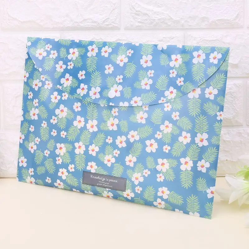 

Durable Folder Snap Floral File Bag Paper A4 School Stationery Office Supplies
