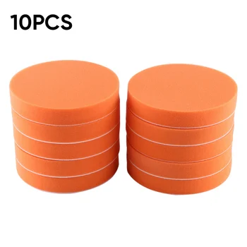 

10pcs 6 Car Polishing Pads Sponge Buffing Waxing Pad For Car Polisher Orange