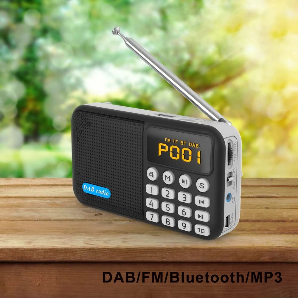 Мини портативный радио DAB цифровой радио стерео динамик беспроводной BT MP3 плеер FM радио
