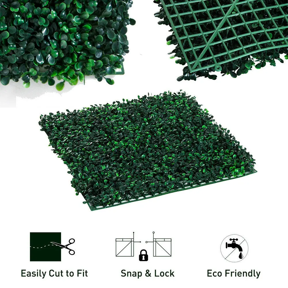 

12pcs 25 X 25cm Artificial Turf Carpet Simulation Plastic Boxwood Grass Mat Green Milan Grass Home Garden Christmas Decoration