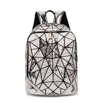 

Diamond Geometric Luminous Glowing Sequins Female Backpack Geometric Women School Backpacks For Teenage Girls