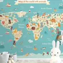 Индивидуальная Современная свежая мультяшная, с изображением животного мира детская комната обои для рабочего стола