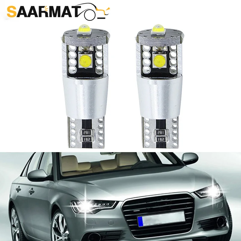 Светодиодные лампы SAARMAT T10 W5W 194 с чипами XBD для фонарей парковки, белые лампы для чтения 6000K 12 В (2 шт.)