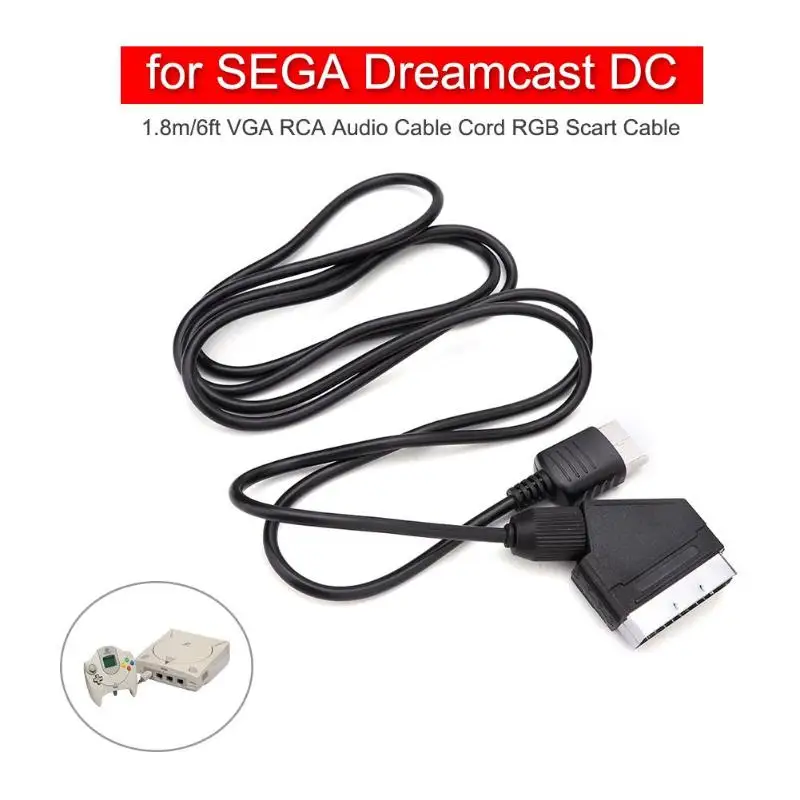 1 8 м/6ft VGA RCA аудио кабель RGB Scart для SEGA Dreamcast постоянного тока улучшения четкости