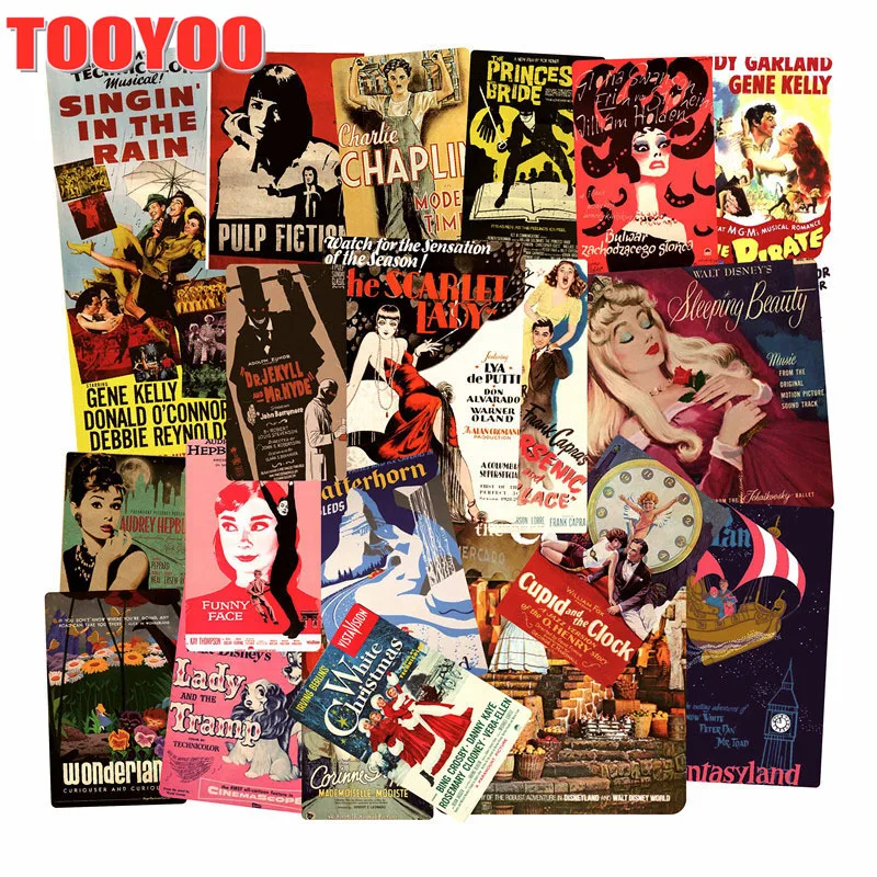 10/44pcs/set Retro Posters Stickers Movie Star Sticker For DIY Skateboard Motorcycle Phone Guitar Luggage Laptop Sticker