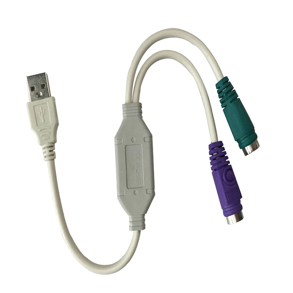 Новый 1 шт. цифровой провод USB к 2 PS/2 интерфейс кабель конвертер адаптер для