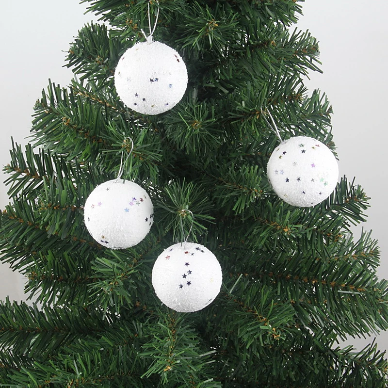 6 шт. Рождественские шары для украшения дома, белые вечерние украшения, рождественская елка, подвесное украшение, безделушка