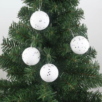 

6 Pcs Christmas DIY Snowball Balls For Home Decor Tools White Party Ornaments Xmas Christmas Tree Hanging Decoration Bauble