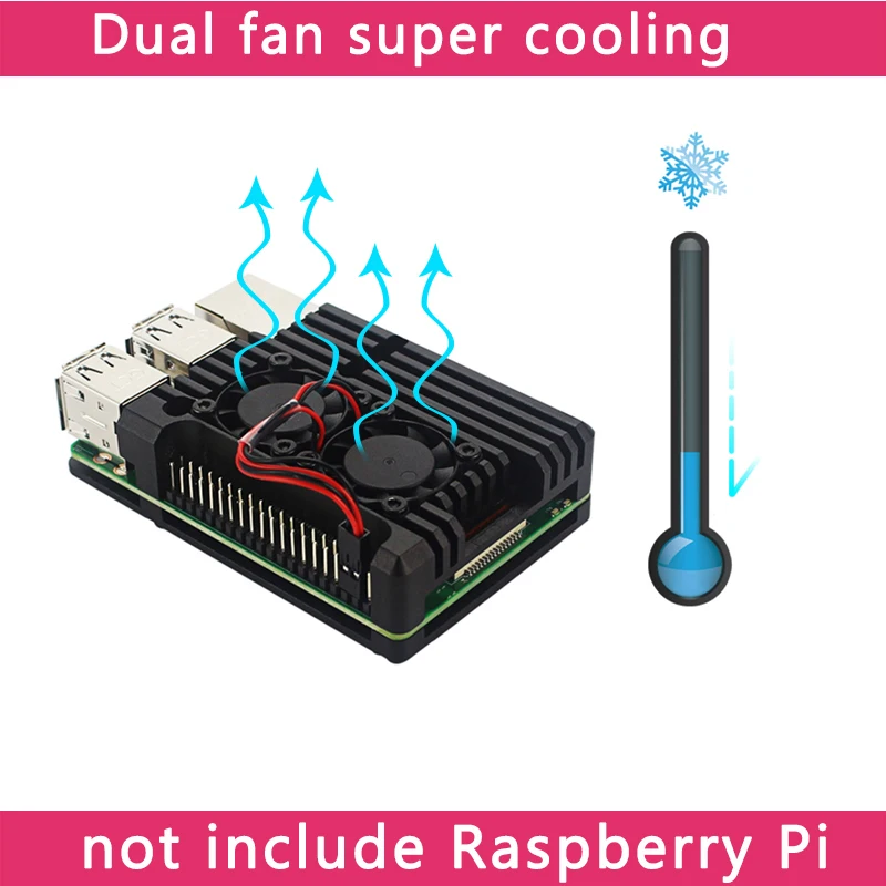 Raspberry Pi 4 modèle B double ventilateur pour modèle Pi 3/3B+/4B