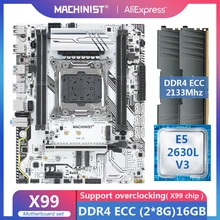 MASCHINIST X99 Motherboard LGA 2011-3 Set Kit Mit Intel Xeon E5 2630L V3 CPU Prozessor 16GB(2*8GB) DDR4 ECC REG Speicher M-ATX K9