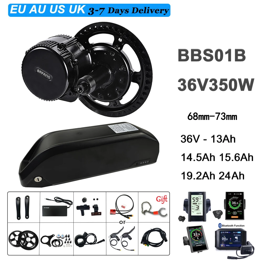 Электромотор Bafang BBS01B для велосипеда центральный двигатель 36В 350 Вт приводной 8Fun