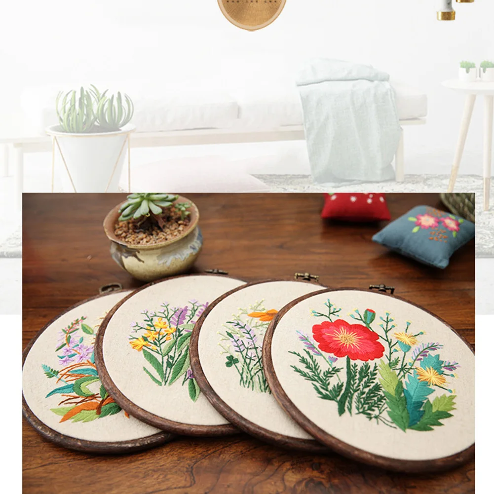 Decoration Floral Pattern Home Embroidery Kit Novice Gift DIY Materials Cross Stitch Painting Cloth Arts Living Room Hanging