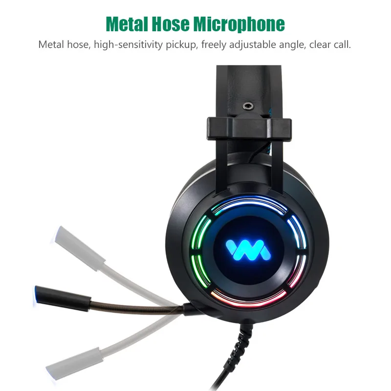 Headset com Microfone Fone de Ouvido com Fio Fone de Ouvido para pc Cosbary Gaming Surround Sound Game Gamer Computador Portátil Xbox Usb 7.1 - Image 2