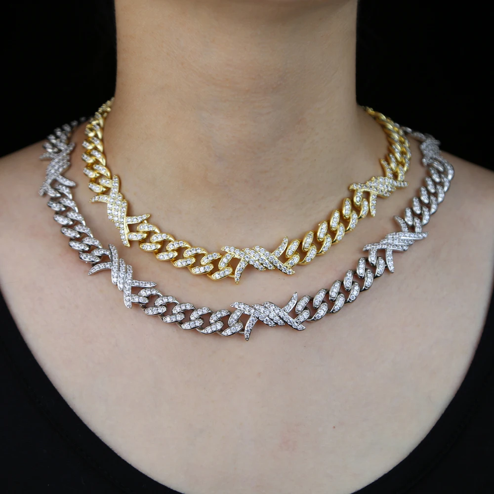 2025 Iced Out Bling 5A Cz Cubic Zirconia Cuban Chain Hip Hop