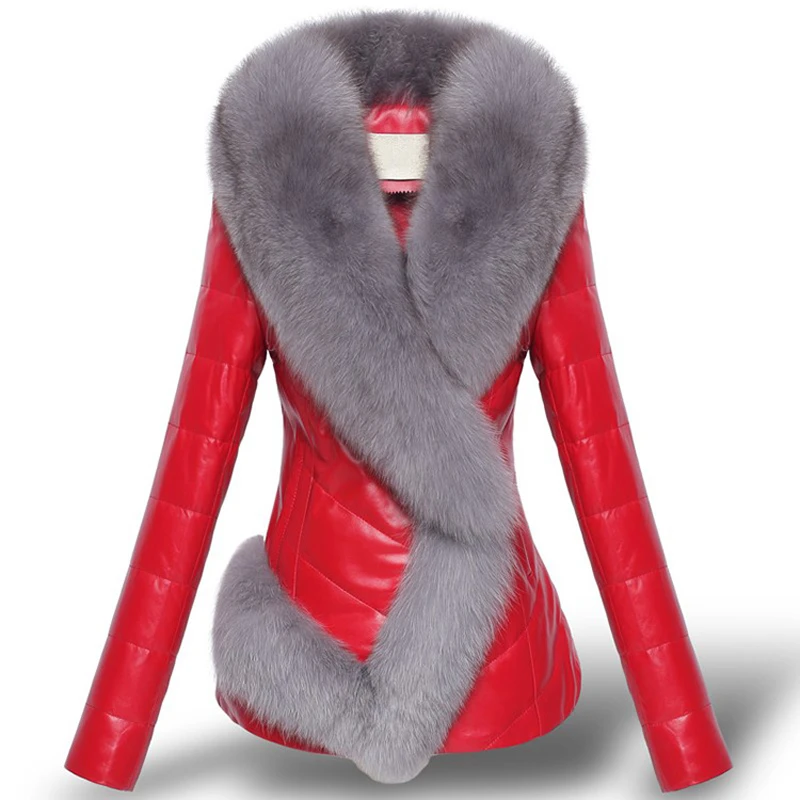 red fluffy jacket