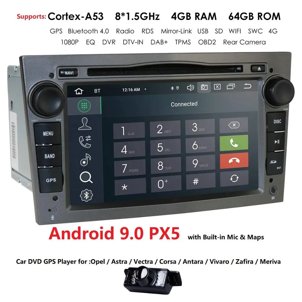 Восьмиядерный ips DSP 2 Din Android 9,0 автомобильный dvd-плеер для Opel Vectra C Zafira B Corsa D C Astra H G J Meriva Vivaro gps радио