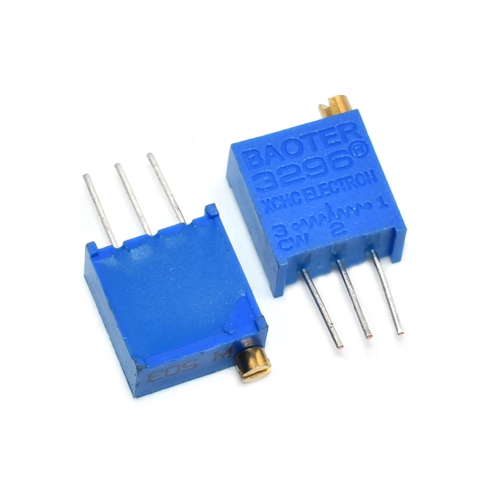50Pcs 3296W Multiturn Trimmer Potentiometer Kit 3296 Variable Resistor 500R 1K 2K 5K 10K 20K 50K 100K adjustable resistor multiturn potentiometer potentiometer kit trimmer potentiometer