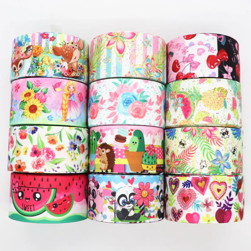 

10 Yards 1.5'' 38MM Flowers And Animals Printed Grosgrain Ribbons For Hair Bows DIY Handmade Materials Y19081602