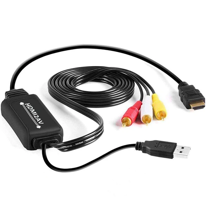 

1080P HDMI To AV 3 RCA Video Audio Cable Converter Adapter for HDTV PS4 XBOX DVD