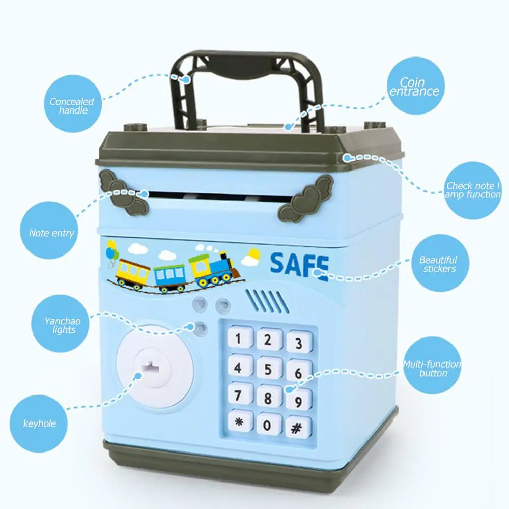 Электронная копилка, цифровой банкомат, пароль, автоматическая копилка, денежная монета, депозит, банкнота, сберегательная коробка для детей, детская подарочная игрушка