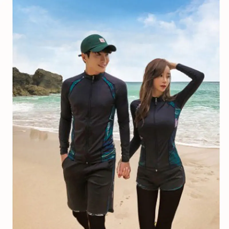 Men's 3pcs Women's 5pcs Yoga Clothes Set Sports Activewear Long Sleeve Swimsuit Bathing Suit Dive Skins Rash Guards Surf Suit