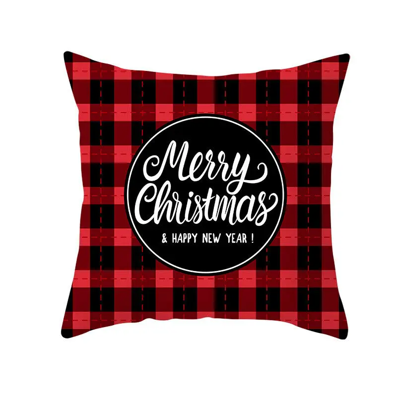 18x18 Рождественская Подушка с изображением оленя, красный плед, чехол, подарок для дома, стильный декор, милая подушка для путешествий - Цвет: Темный хаки
