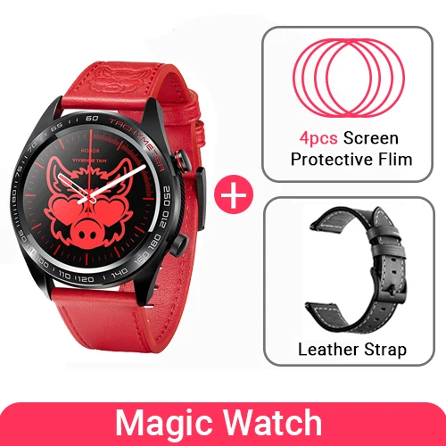 Huawei Honor Watch Magic SmartWatch NFC gps 5ATM водонепроницаемый трекер сердечного ритма трекер сна 7 дней напоминание о сообщениях - Цвет: Red n Films Strap1