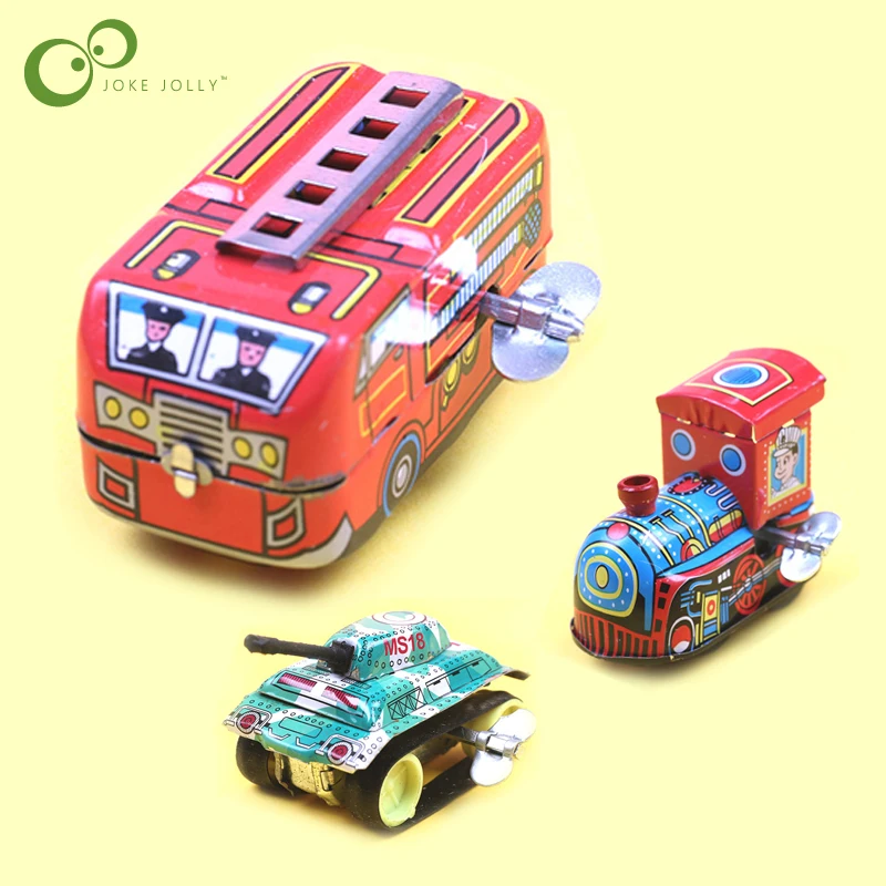 Hot Sale Tin Toy Train Clockwork Childhood Classic Wind-Up Vintage Kids Mini Tank-Design 1PC Bus aVjVMoXRg