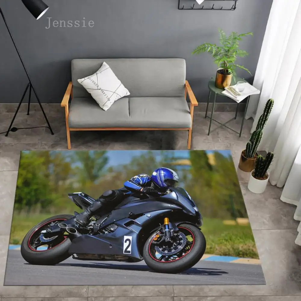 

Soft Carpet Mat Racing Mountain Bike Motorcycle Large Living Room Table Carpet Modern Boys Adults Sports Bedroom Carpets