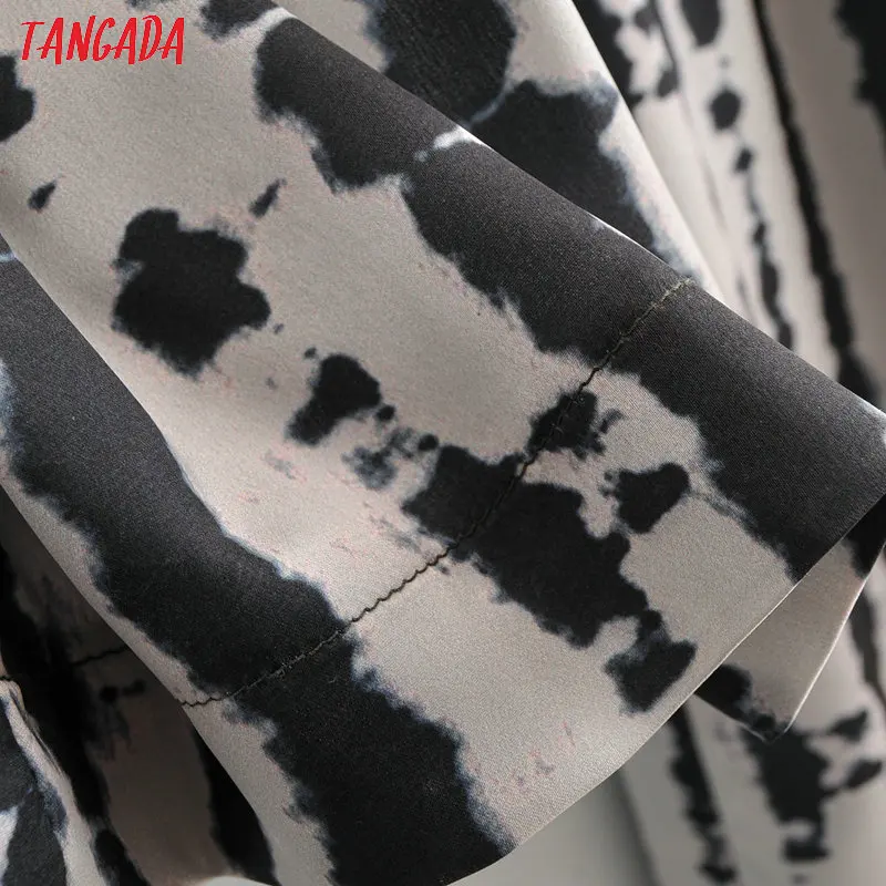 Tangada Women summer print long jumpsuit strap adjust pocket v neck bow female casual Jumpsuit 1F116 Tangada Women summer print long jumpsuit strap adjust pocket v neck bow female casual Jumpsuit 1F116