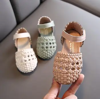 

Children's Sandals 2020 Summer Toddler Girls Sandals Fashion Open Toe Kids Shoes Princess Sandals Woven Beach Shoes
