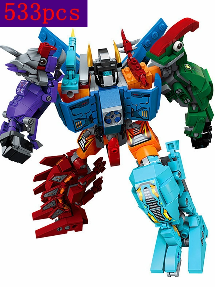 

Building Block 1414 Siuro Warlord 6-in-1 Transformed Dinosaur Toy-in-One Boy Interpolation Model action block toys dolls
